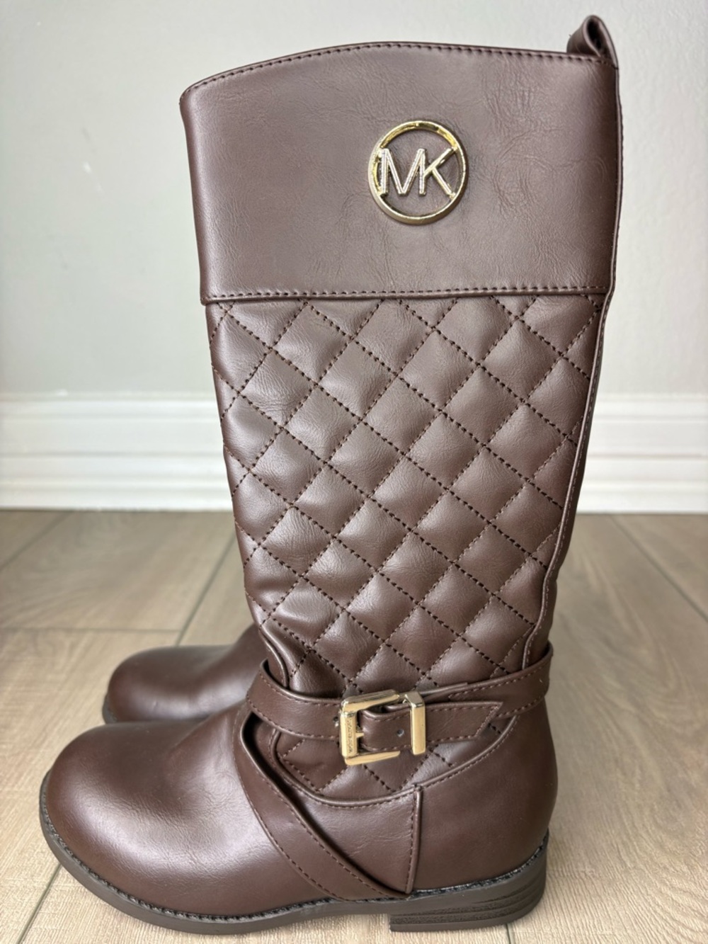 Michael Kors GIRLS Size 13 Chocolate Brown Quilted Boot